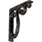 Ekena Millwork Avery Wrought Iron Bracket, (Triple center brace), Antiqued Warm Silver 2"W x 10"D x 12"H BKTM02X10X12TAVAWS - alternate 1